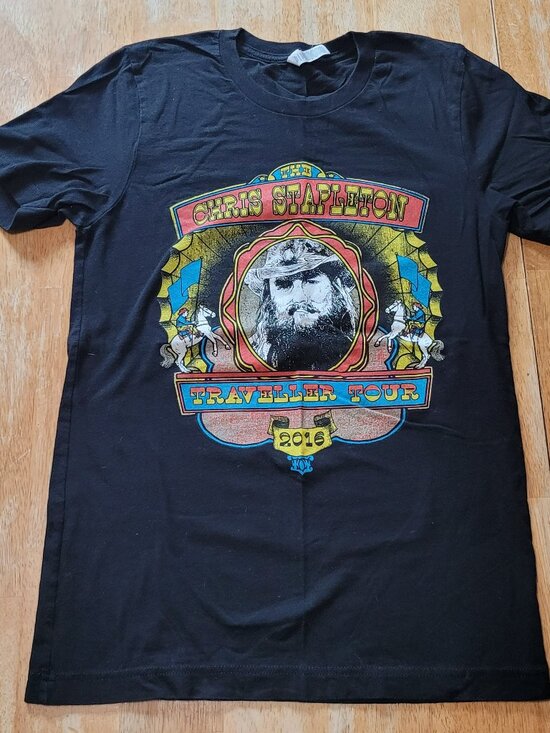 Small 2016 Chris Stapleton Traveler Tour Graphic Concert T Shirt Cotton Black - Picture 1 of 6
